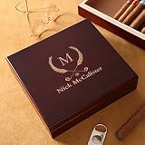 Personalized Cherry Wood Cigar Humidor - Golf Club Design Personalized Cherry Wood Cigar Humidor - Golf Club Design