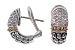 14K Yellow Gold and Sterling Silver Popcorn Diamond Accented Earrings