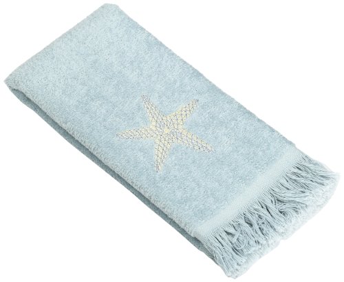 Avanti Linens - Fingertip Towel, Soft & Absorbent Cotton Towel, Coastal Inspired Bathroom Accessories (By the Sea Collection, Mineral)