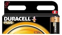 Duracell Plus Alkaline C Size batteries Pack of 6 MN1400
