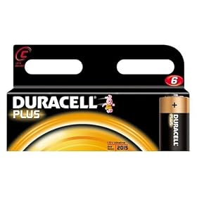 Duracell Plus Alkaline C Size batteries Pack of 6 MN1400