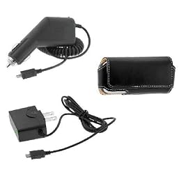 Rapid Car Charger + AC Charger + Black Universal Horizontal Long Case for Motorola E8 ROKR/ZINE ZN5/Z9