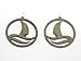 Tan Boat in a Storm Wooden Earrings title=