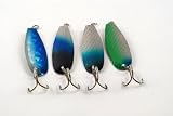 Lot of 4 New 3" Trolling Spoon Fishing Lures - 1/8 Oz