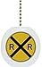 Yellow Railroad Sign Solid Ceramic Fan Pull