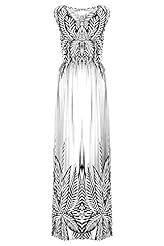 Paisley Summer Jersey/Polyester/Rayon/Spandex Scoop Neck Sleeveless Spaghetti Strap Shirred Maxi Dress 