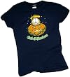 Cat-O-Lantern -- Halloween -- Garfield Crop Sleeve Fitted Juniors T-Shirt