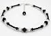 Black Tie Affair: Jet Black Ankle Bracelets: Sterling Silver Handmade Adjustable Beaded Anklets