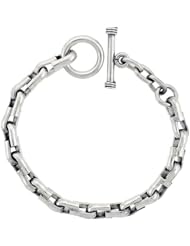 Sterling Silver U-shaped Links Bracelet Toggle Clasp Handmade 5/16 inch wide, sizes 8, 8.5 & 9 inch
