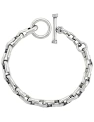 Sterling Silver U-shaped Links Bracelet Toggle Clasp Handmade 5/16 inch wide, sizes 8, 8.5 & 9 inch