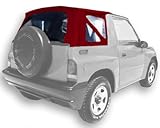 IMAGE OF Acme C734/Charc-ST1152 Burgandy on Black Pinpoint Vinyl SUV Soft Top for Suzuki Vitara / Chevrolet Tracker
