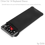 Grifiti Chiton Fat 14 6" x 15" Neoprene Keyboard Sleeve for 10keyless Mechanical and Standard Keyboards, Logitech, Amazon Basics, Ivation, Azio, Razer, Steelseries, CM Storm, CM Quickfire and other 14-15 Inch Fat 10keyless Keyboards with Mouse Pocket