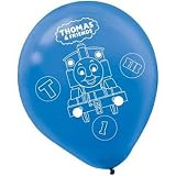 Thomas the Tank Engine party balloons - Thomas the Tank pack of 6 flat latex balloons