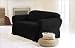 Chezmoi Collection Soft Micro Suede Solid Black Couch/sofa Cover Slipcover w/ Elastic Band Under Seat Cushion