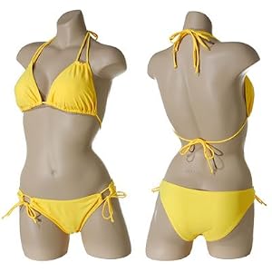 Buy JAMAICAN STYLE Brazilian Triangle Halter Bikini (Yellow)