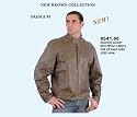 Men's Brown Scooter Jacket with Zipout Liner & Side Zip Snap Over