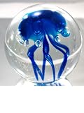 Murano Design Glass Art Sapphire Jellyfish Paperweight PW-245