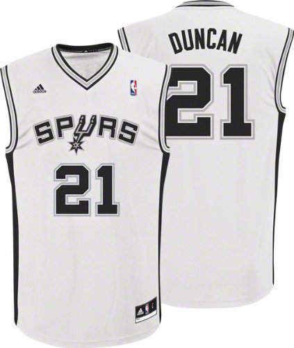 Tim Duncan White Adidas NBA Revolution 30 Replica San Antonio Spurs Youth Jersey