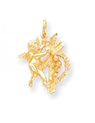 10k Yellow Gold Angel Charm - Religious Jewelry