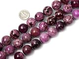 16mm round gemstone plum jasper beads strand 15"