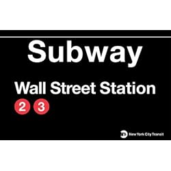 Wall Street Metal Subway Sign