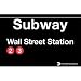 Wall Street Metal Subway Sign