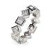 Jewelry : Sparkling Diamond Princess CZ Sterling Silver Eternity Band
