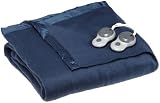 Sunbeam Royal Nights Heated Blanket, Full, Navy