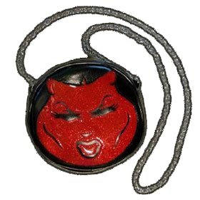 Glitter 'Red Devil Girl' Round Chain Purse