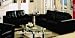 2 pcs Sofa Set with Button-Tufted Seat and Back in Black Regenerated Leather