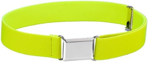 Childrens Toddler Elastic Adjustable Belt With Buckle (Fashion Colors Available) (Neon Yellow)