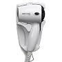 Jerdon First Class Wall Mount Hair Dryer, 1600 watts, 2 Speeds/Heat Settings, White