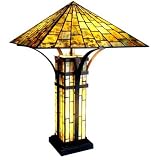 Tiffany Style Mission Double Lit Table Lamp