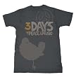 Woodstock - Three Dayz Adult Fitted T-shirt in Charcoal