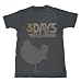 Woodstock - Three Dayz Adult Fitted T-shirt in Charcoal