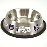 BALTIMORE RAVENS STAINLESS STEEL PET DISH DOG BOWL