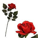 48cm Deep Red Gift Wrapped Rose with Gift Tag - Artificial Flower