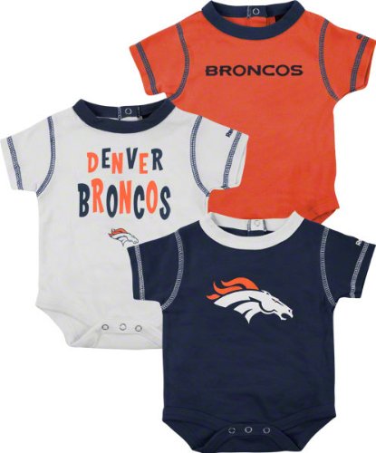 Denver Broncos Newborn 3-Piece Creeper Set