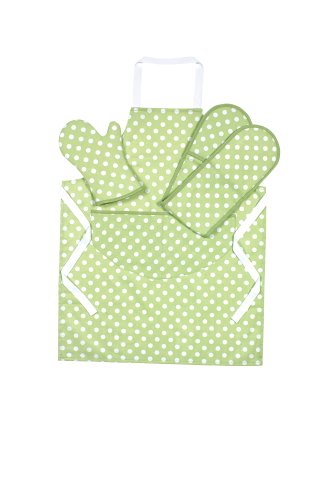 Rushbrookes Flamenco Double oven glove Green