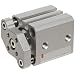SMC CQM Series Aluminum Air Cylinder with Guide Rod Plate, Compact, Double Acting, Through Hole Mounting, Switch Ready, Cushioned