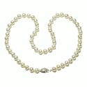 Sterling Silver White Freshwater Cultured Pearl A Grade  6.5-7mm Necklace, 16"