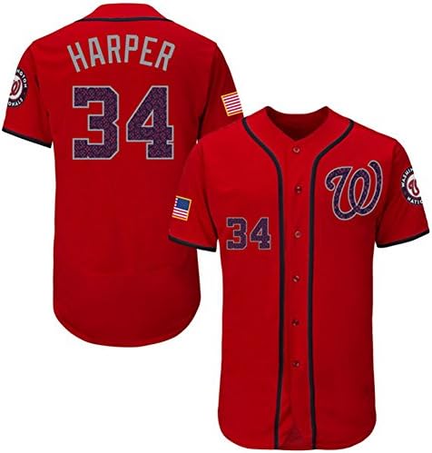 Bryce Harper 34# Jersey Washington Nationals Jerseys Red Men's Baseball shirt