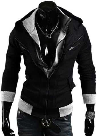 Men's Fashion Slim Fit Hoodie Casual Outerwear Zipper Closure Sweatshirt