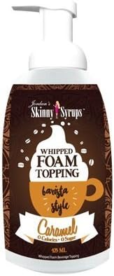 Jordan's Skinny Gourmet Syrups Caramel Barista Style Whipped Foam Topping, 16 Ounce by Jordan