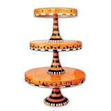 Glitterville Halloween Stacking Cupcake or Cake Pedestal Stands / Plates, Set of 3 Sizes, Ceramic Glitterville Halloween Stacking Cupcake or Cake Pedestal Stands / Plates, Set of 3 Sizes, Ceramic