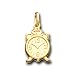 14K Solid Yellow Gold Alarm Clock Charm Pendant