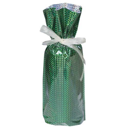 Gift Mate 21096-5 5-Piece Wine/Bottle Drawstring Gift Bags, Diamond Green
