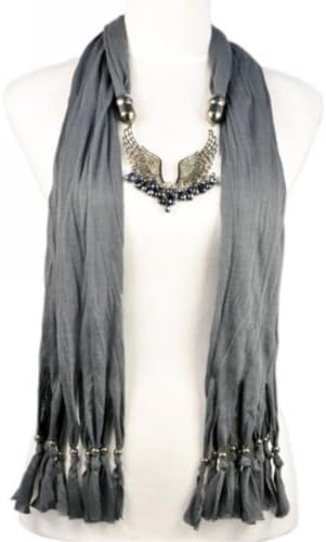 Jewelry Scarves with Beads Charms , Metal Angle Wing,dark Gray Color,nl-1922d