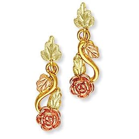 Click here to buy Landstrom's Black Hills Gold Dangle Rose Earrings by LANDSTROM'S.