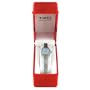 Timex 2E481 Women's Round Silver-Tone Dress Watch with Shiny Pastel Blue Dial and Diamond at 12 O'Clock